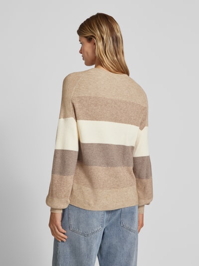 Only Gestreepte pullover met ronde hals, model 'ATIA' Beige gemêleerd - 5