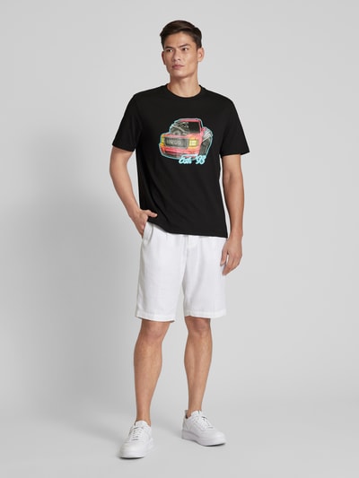 HUGO T-Shirt mit Motiv-Print Modell 'Damotoro' Black 1