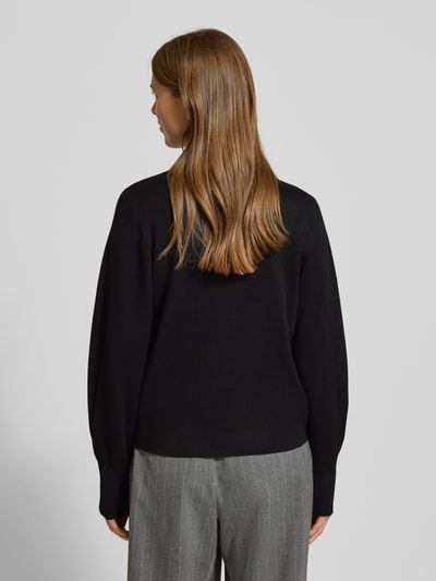 Jake*s Collection Sweter z dzianiny z prążkowanymi wykończeniami Czarny 5