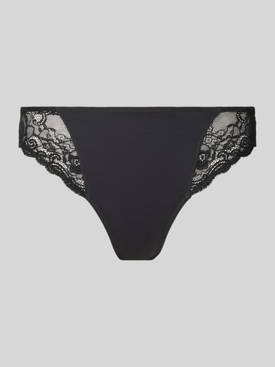 Marie Jo Slip met semi-transparante garnering, model 'Cyrile' Metallic zwart - 1