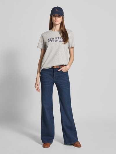 Gant T-shirt o kroju regular fit z okrągłym dekoltem Jasnoszary 1