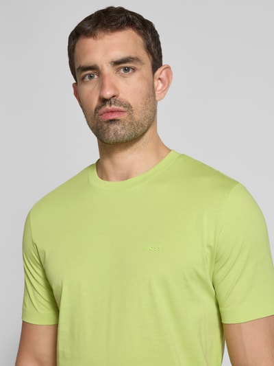 BOSS T-shirt met labelprint, model 'Thompson' Neon groen - 3