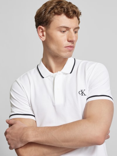 Calvin Klein Jeans Koszulka polo z wyhaftowanym logo Biały 3