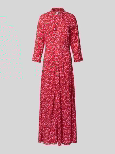 YAS Maxi-jurk met doorknoopsluiting, model 'SAVANNA' Felroze - 2