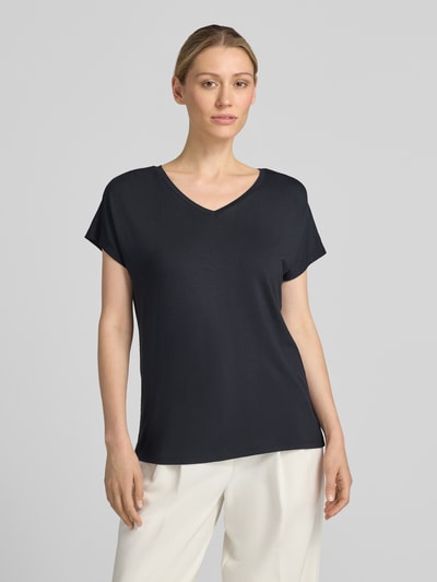Christian Berg Woman T-Shirt aus Viskose-Elasthan-Mix mit V-Ausschnitt Black 4