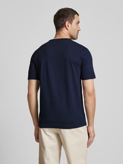 Tom Tailor Regular Fit T-Shirt aus reiner Baumwolle mit gummiertem Logo-Print Marine 5