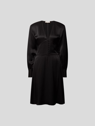 Custommade Knielanges Kleid aus Viskose Schwarz 2