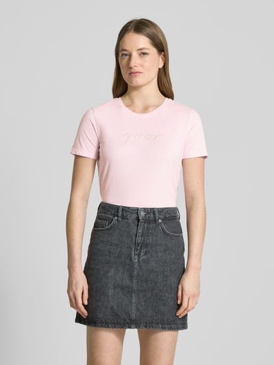 Guess T-Shirt mit Label-Stitching Modell 'LUCIA' Rosa 4