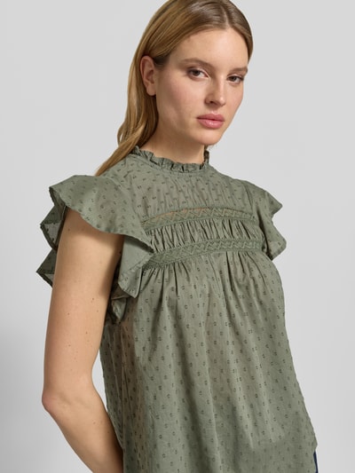 VERO MODA Regular Fit Blusentop aus reiner Baumwolle Modell 'TRINE' Schilf 3