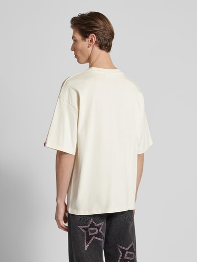 REVIEW T-Shirt mit Label-Stitching Offwhite 5