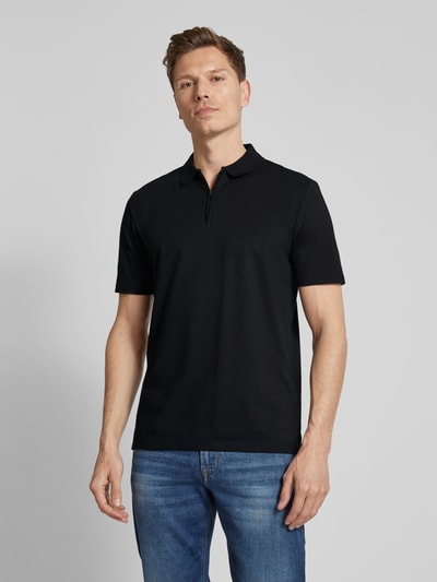 HUGO Regular fit poloshirt met labelpatch, model 'Dekok' Zwart - 4