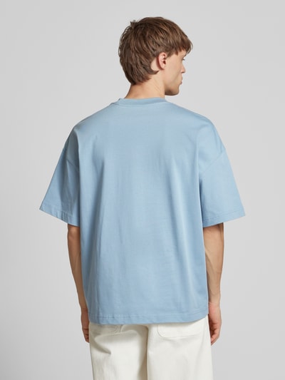 Carhartt Work In Progress T-shirt z prążkowanym okrągłym dekoltem Jasnoniebieski 5