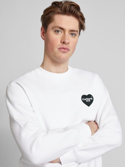 Carhartt Work In Progress Sweatshirt mit Label-Print Modell 'HEART BANDANA' Weiss 3