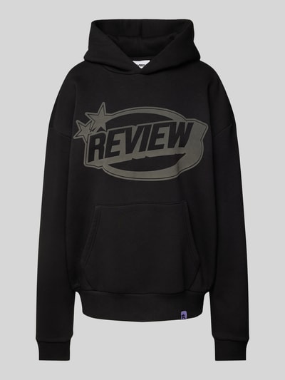 Review Hoodie met labelprint Zwart - 2