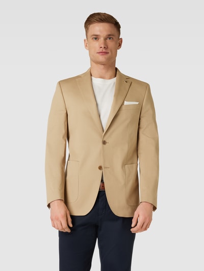 Carl Gross Slim fit 2-knoops colbert met reverskraag, model 'Sander' Beige - 4