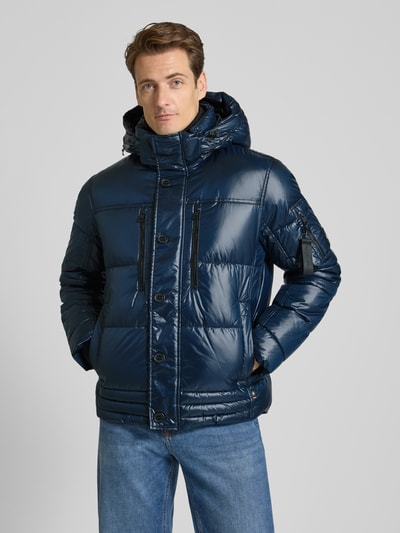 Tom Tailor Gewatteerd regular fit jack met afneembare capuchon Marineblauw - 4