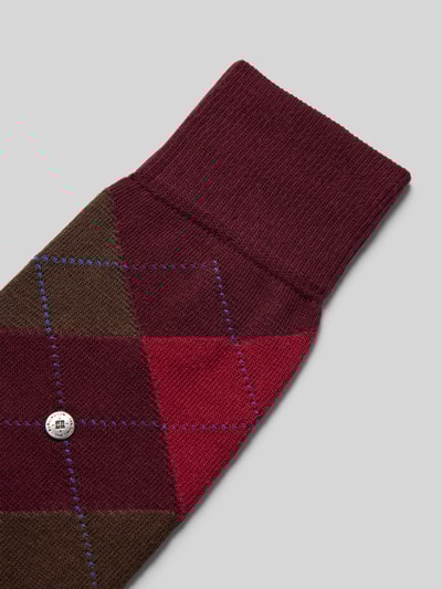 Burlington Sokken met labeldetails Donkerrood - 2