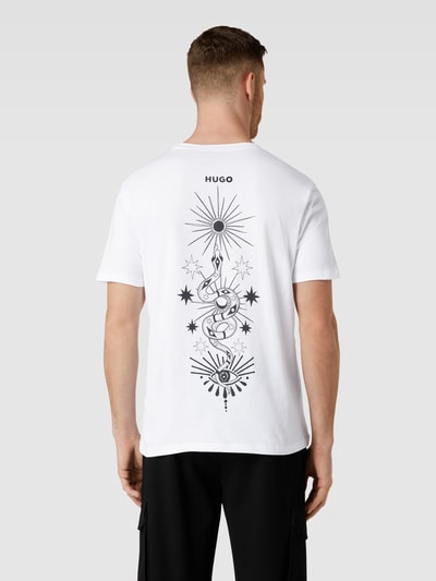 HUGO T-Shirt mit Label-Print Modell 'Dedico' Weiss 5