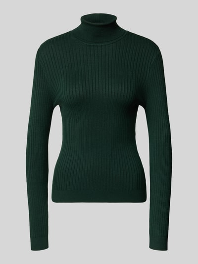 Produktfoto, Slim Fit Rollkragenpullover aus Viskose-Mix Modell 'KAROL' von ONLY, unifarben, grün, Strickoptik, Rollkragen