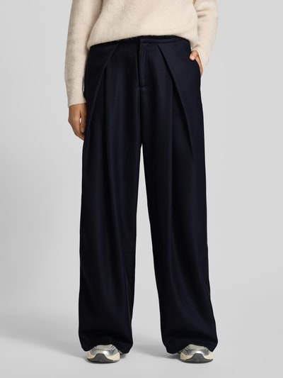 LOLLYS LAUNDRY Wide Fit Stoffhose mit Bundfalten Modell 'Zola' Dunkelblau 4