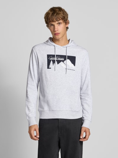 Jack & Jones Hoodie met motiefprint, model 'SUN' Offwhite gemêleerd - 4