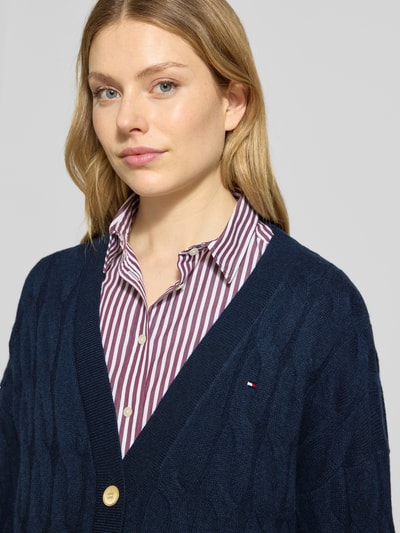 Tommy Hilfiger Kurtka z dzianiny o kroju oversized z czystej wełny Granatowy 3