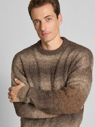 JAKE*S STUDIO MEN Regular fit pullover in gebreide look Donkerbruin - 3