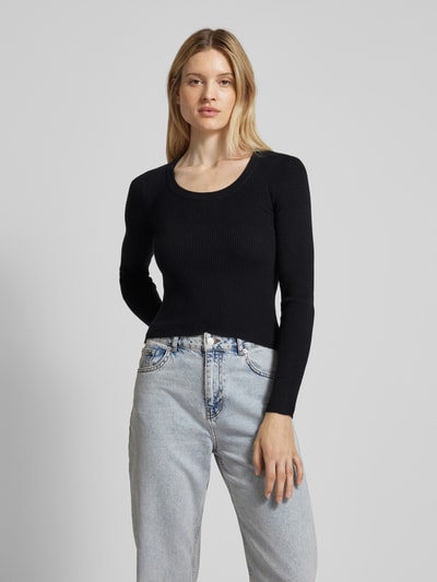 Vero Moda Sweter z dzianiny z okrągłym dekoltem Czarny 4