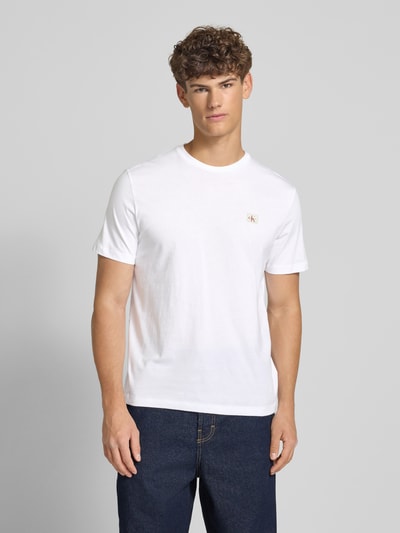 Calvin Klein Jeans T-Shirt mit Label-Patch Weiss 4