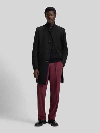 HUGO Regular fit lange wollen jas met opstaande kraag, model 'MINTRAX2541' Zwart - 1