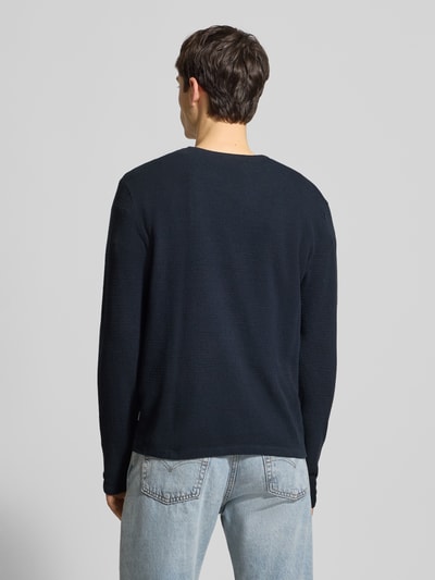 Jack & Jones Gebreide pullover met geribde ronde hals, model 'GEORGE' Marineblauw - 5