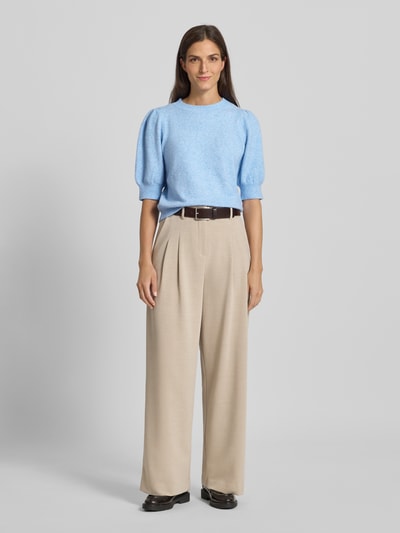 Vero Moda Comfort Fit Strickpullover mit Puffärmeln Modell 'DOFFY' Hellblau Melange 1