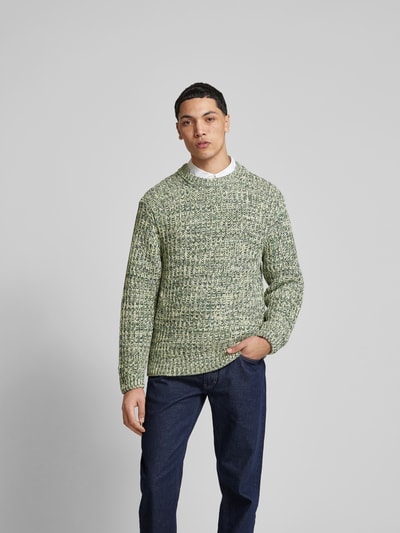 Closed Pullover in Strick-Optik Oliv 4