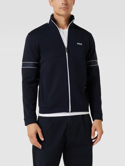 BOSS Green Sweatjacke mit Label-Details Modell 'SKAZ' Marineblau 4