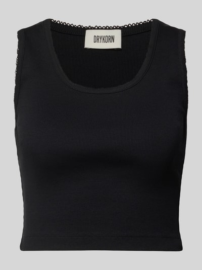DRYKORN Top o kroju slim fit z ozdobną lamówką model 'Tiora' Czarny 2