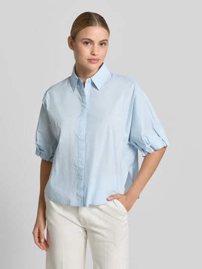 OPUS Relaxed Fit Bluse mit verdeckter Knopfleiste Modell 'Finoa' Hellblau 4