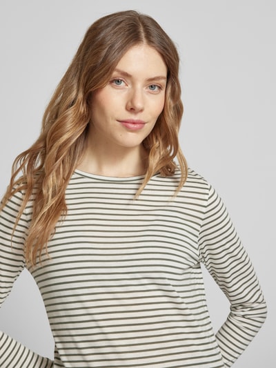 Windsor Longsleeve mit geripptem Rundhalsausschnitt Oliv 3