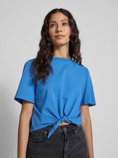 Rich & Royal Kort T-shirt met knoopdetail Koningsblauw - 3