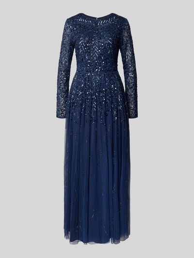 LACE & BEADS Abendkleid mit Rundhalsausschnitt Marine 2
