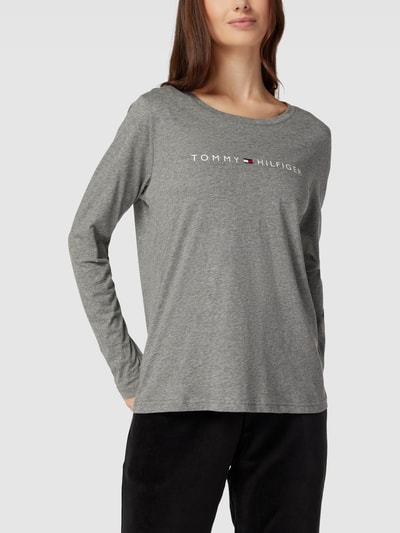TOMMY HILFIGER Longsleeve mit Label-Print Hellgrau meliert 4