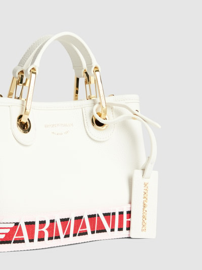 Emporio Armani Umhängetasche mit Brand-Schriftzug in metallic Weiss 3