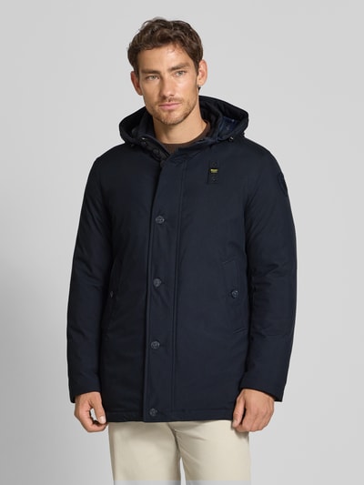 Blauer Usa Donsjack met capuchon, model 'CHESTER' Marineblauw - 4