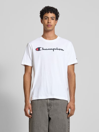 CHAMPION T-Shirt mit Label-Print Weiss 4