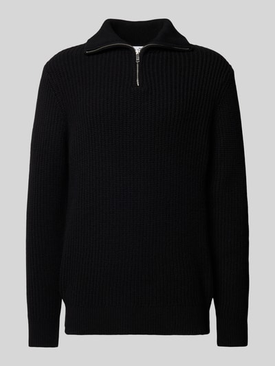 SELECTED HOMME Strickpullover mit gerippten Abschlüssen Modell 'LAND' Black 1