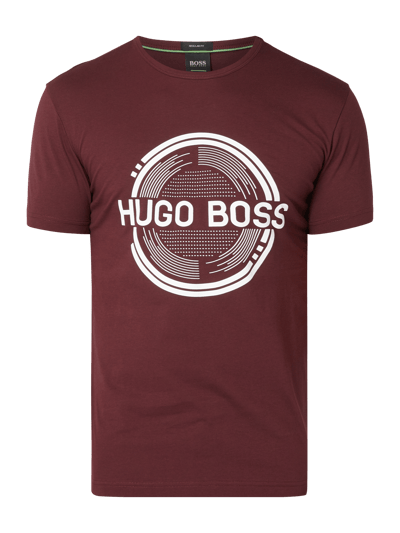 BOSS Green T-Shirt mit großem Logo-Print Dunkelrot 2