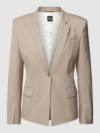 BOSS Black Women Blazer met borstzak, model 'Janeri' Beige gemêleerd - 2