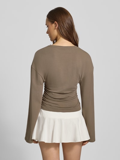 Gina Tricot Longsleeve mit Rundhalsausschnitt Taupe 5