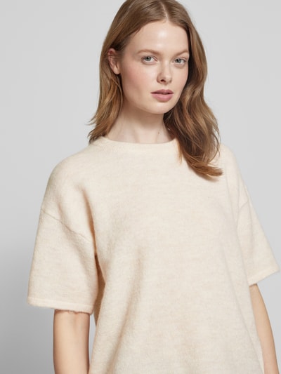 Selected Femme Wollshirt mit Rundhalsausschnitt Modell 'MALINE-LILIANA' Offwhite 3