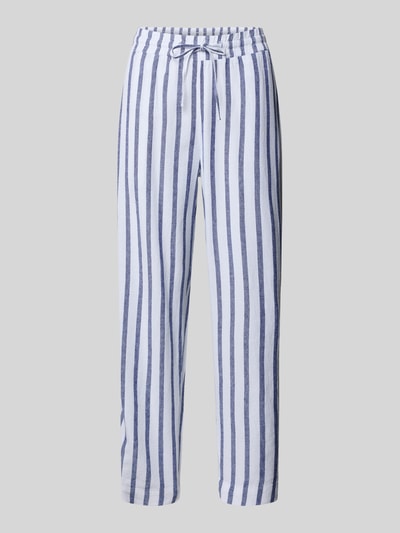 FREE/QUENT Spodnie materiałowe z prostą nogawką i tunelem model ‘Lavisco’ Granatowy 2