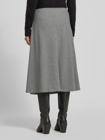 s.Oliver RED LABEL Spódnica midi z mieszanki bawełny Jasnoszary melanż 5
